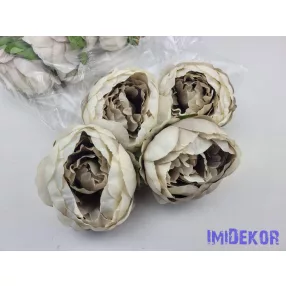 Peónia selyemvirág fej 9cm - Bézs