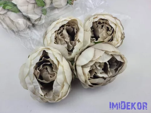 Peónia selyemvirág fej 9cm - Bézs