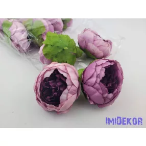 Peónia selyemvirág fej 9cm - Mályva