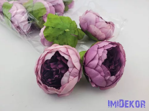 Peónia selyemvirág fej 9cm - Mályva