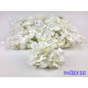 Hortenzia 25v selyemvirág fej 15 cm - Fehér
