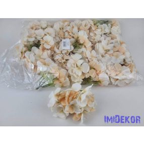 Hortenzia 25v selyemvirág fej 15 cm - Barack