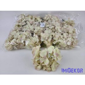 Hortenzia 25v selyemvirág fej 15 cm - Zöldes