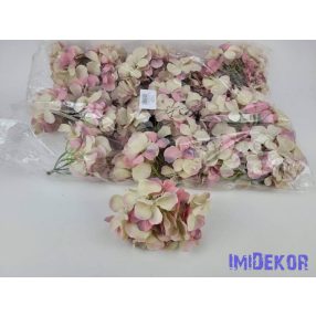 Hortenzia 25v selyemvirág fej 15 cm - Mályvás Bézs