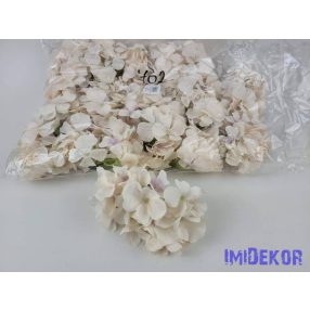 Hortenzia 25v selyemvirág fej 15 cm - Púder