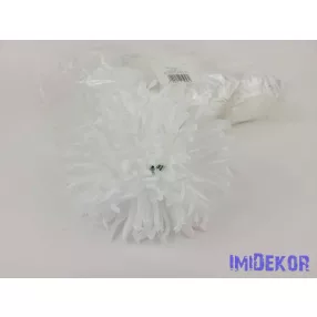 Tűszirmú krizantém selyemvirág fej D15cm - Fehér