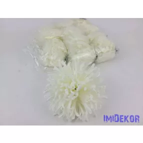 Tűszirmú krizantém selyemvirág fej D15cm - Krém