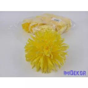 Tűszirmú krizantém selyemvirág fej D15cm - Sárga