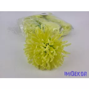 Tűszirmú krizantém selyemvirág fej D15cm - Zöld