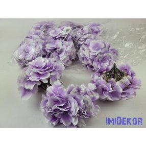   Hortenzia selyemvirág fej dús 54v. 17 cm - Lilás Átmenetes
