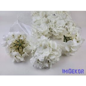 Hortenzia selyemvirág fej dús 54v. 17 cm - Ekrü