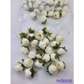 Rózsa szárazhatású selyem fej 3cm - Krém