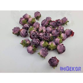 Rózsa szárazhatású selyem fej 3cm - Mályva