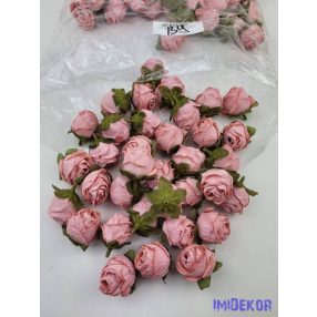 Rózsa szárazhatású selyem fej 3cm - Barackos