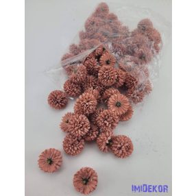 Krizantém selyemvirág fej kb 4cm - Sötét Barack