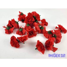 Szegfű selyemvirág fej 6,5 cm - Piros