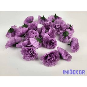 Szegfű selyemvirág fej 6,5 cm - Halvány Lila