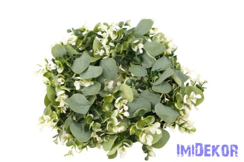 Hamvas levelű mű eukaliptuszos koszorú 35cm