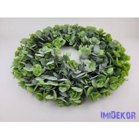 Eukaliptuszos hamvas műzöld koszorú 45cm