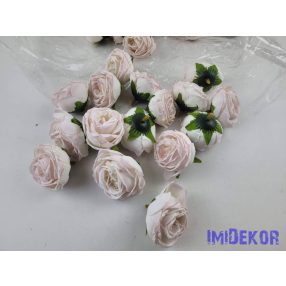   Rózsa szárazhatású selyem fej 4,5cm - Halvány Rózsaszín