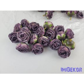 Rózsa szárazhatású selyem fej 4,5cm - Lila