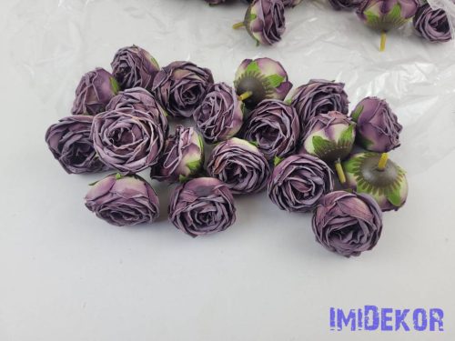 Rózsa szárazhatású selyem fej 4,5cm - Lila