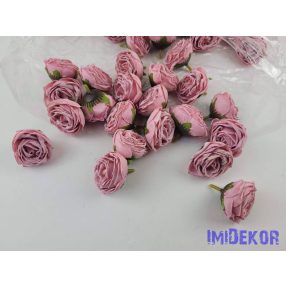 Rózsa szárazhatású selyem fej 4,5cm - Rózsaszín