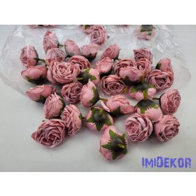 Rózsa szárazhatású selyem fej 4,5cm - Barackos