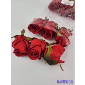 Bimbós rózsa selyem fej 6 cm - Piros