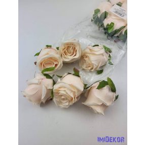Bimbós rózsa selyem fej 6 cm - Halvány Barack