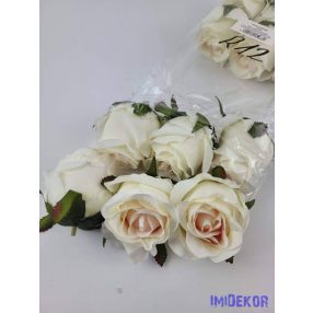 Bimbós rózsa selyem fej 6 cm - Krém-Barack