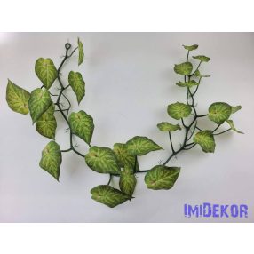 Mű leveles girland 120 cm Hegyes - Krém-Zöld
