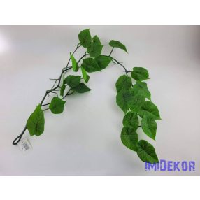 Mű leveles girland 120 cm Hegyes - Zöld