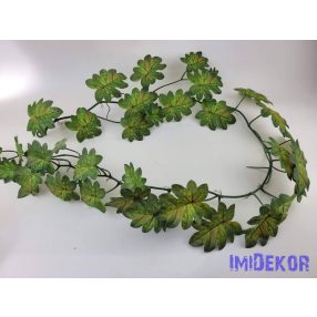 Mű leveles girland 180 cm Hurkás - Barna Foltos Zöld