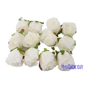 Bimbós rózsa fej M8cm - Törtfehér