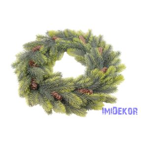 Fenyő koszorú átmenetes-tobozos 48cm