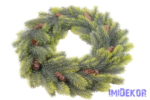 Fenyő koszorú átmenetes-tobozos 48cm