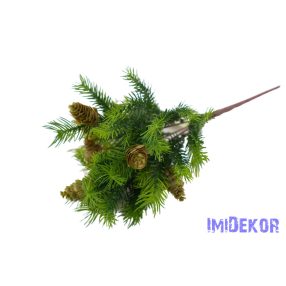 Fenyő csokor tobozzal 7 ágú 36cm - Zöld