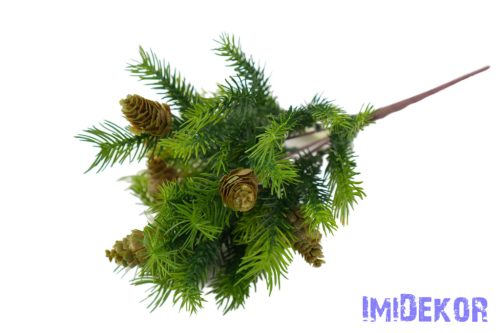 Fenyő csokor tobozzal 7 ágú 36cm - Zöld