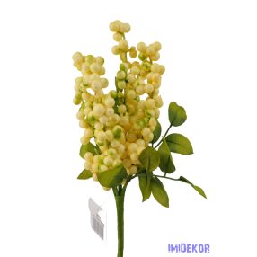 Bogyós 5 ágú bokor 31cm - Krém-Zöld