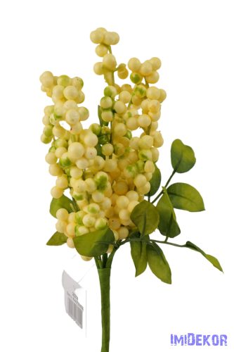 Bogyós 5 ágú bokor 31cm - Krém-Zöld