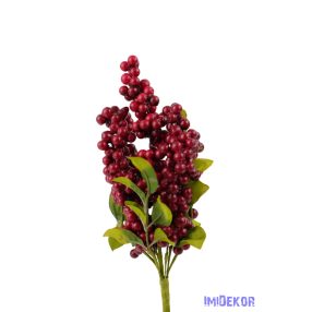 Bogyós 5 ágú bokor 31cm - Bordó