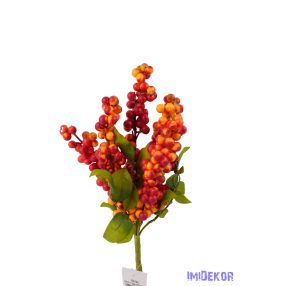 Bogyós 5 ágú bokor 31cm - Pirosas-Narancs