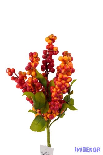 Bogyós 5 ágú bokor 31cm - Pirosas-Narancs