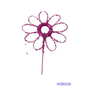 Csillámos virág pick - Lila