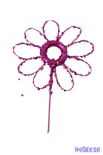 Csillámos virág pick - Lila