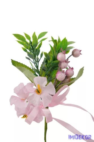 Bogyós-virágos pick 14cm - Rózsaszín