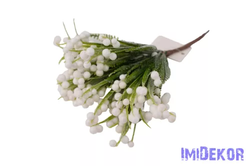 Fehér bogyós műzöld pick 19cm