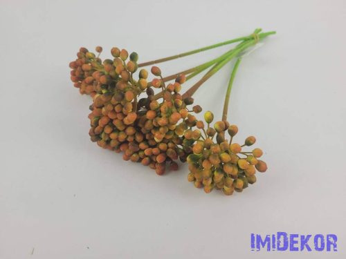 Bogyós 6 szálas dekor köteg 26 cm - Narancs