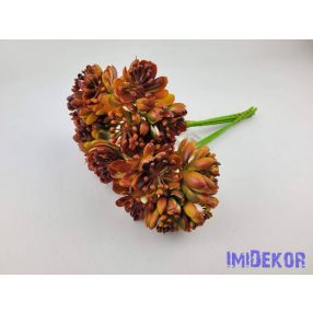 Kövirózsás 6 szálas dekor köteg 28 cm - Narancs